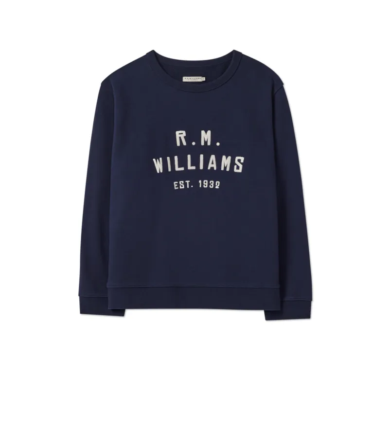 RM Williams Stencil Crew Navy-5